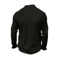 thumbnail image 6 of HOMADLES Mens polo Shirt Long Sleeve Button Collar Casual Tops Stretch Soft Lightweight polo Shirt Black Size 2XL, 6 of 6
