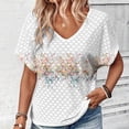 thumbnail image 1 of TaTaai Casual V Neck Short Sleeve T Shirts for Women Loose Fit Solid Color Blouse 2026 Soft Comfort Summer Daily Top Gift, 1 of 6