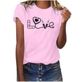 thumbnail image 1 of Camisetas con estampado de letras y cuello redondo de verano para mujer, blusas femeninas cómodas y elegantes, Tops OAVQHLG3B Store lin121212, 1 of 5
