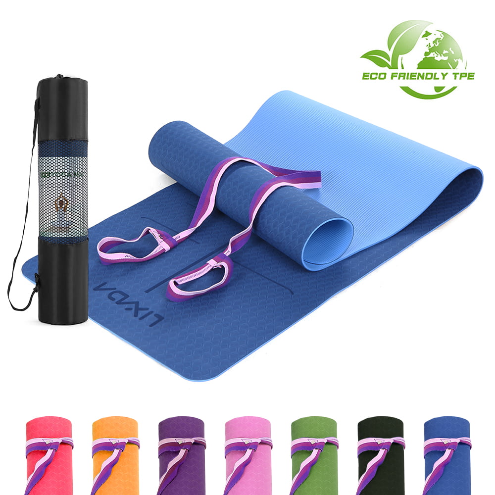 Lixada 72x24IN Non-slip Yoga Mat TPE Eco Friendly Fitness Pilates Gymnastics 6MM 