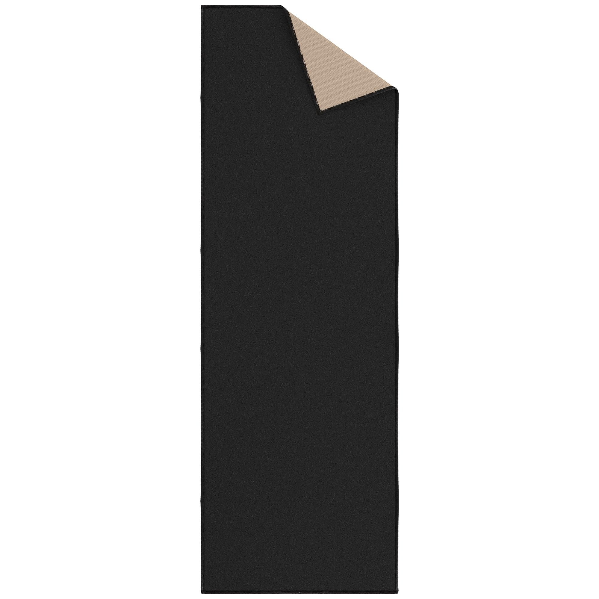 Ottomanson Solid Bathroom Runner Rug 20" x 53" - Non Slip Low Pile Carpet, Black