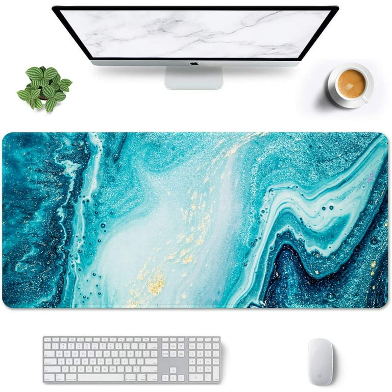  Colorful Star Waterproof Blue Marble Desk Pad 31.5