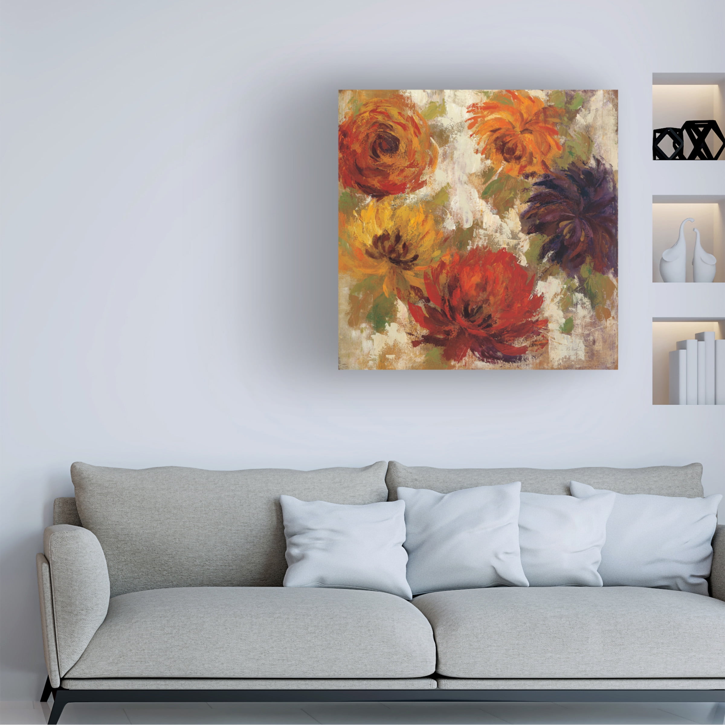 Trademark Fine Art 'Fiery Dahlias II' Canvas Art by Silvia Vassileva