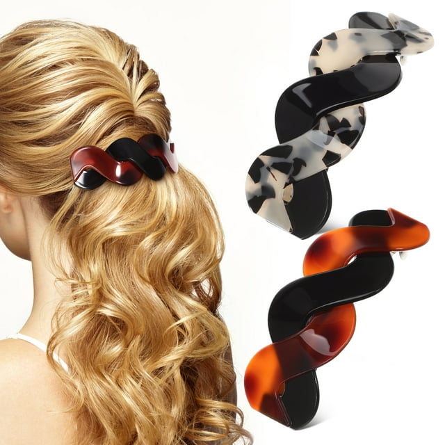 2 pinzas planas para el pelo, pasadores retro para cabello grueso, pinzas para el pelo, pinzas para peinar el cabello, pasadores franceses, accesorios para el cabello para mujer
