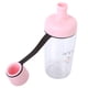 thumbnail image 3 of Botella de agua deportiva transparente de color rosa, 400 ml, diseño de doble tapa, portátil para viajes, 3 of 8
