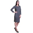 thumbnail image 4 of Moomaya Printed Full Sleeve Bodycon Dress for Women Scoop Neck Side Slit Casual Clothing, 4 of 8