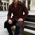 thumbnail image 6 of KeShDi Trench Coat for Men Double Breasted Lapel Long Sleeve Jacket Coffee L, 6 of 7