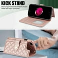 thumbnail image 3 of Compatible with iPhone 7 / 8 / SE 2022 & 2020 Wallet Case Wrist Strap + Crossbody Strap, PU Leather Multifunctional Card Slots Stand Rugged Cell Phone Cover Women Girls, Rosegold, 3 of 9