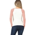 thumbnail image 4 of Women's Casual Ribbed Raglan T-Shirt – Long Sleeve, Round Neck Design, 4 of 5