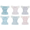 thumbnail image 5 of Simple Being Reusable Cloth Diapers,6 Pack Pocket Adjustable Size,Waterproof Cover,6 Inserts,Wet Bag, Double Gusset (Stripes), 5 of 6