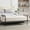 Beige, variant on BRILHAMEZ 61" Long Upholstered Shoe Bench, Modern Chenille Entryway Seat with Black Metal Legs for Bedroom, Beige