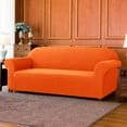 thumbnail image 2 of 2024 Solid Print Polyester Loveseat Slipcover  Chocolate, 2 of 6