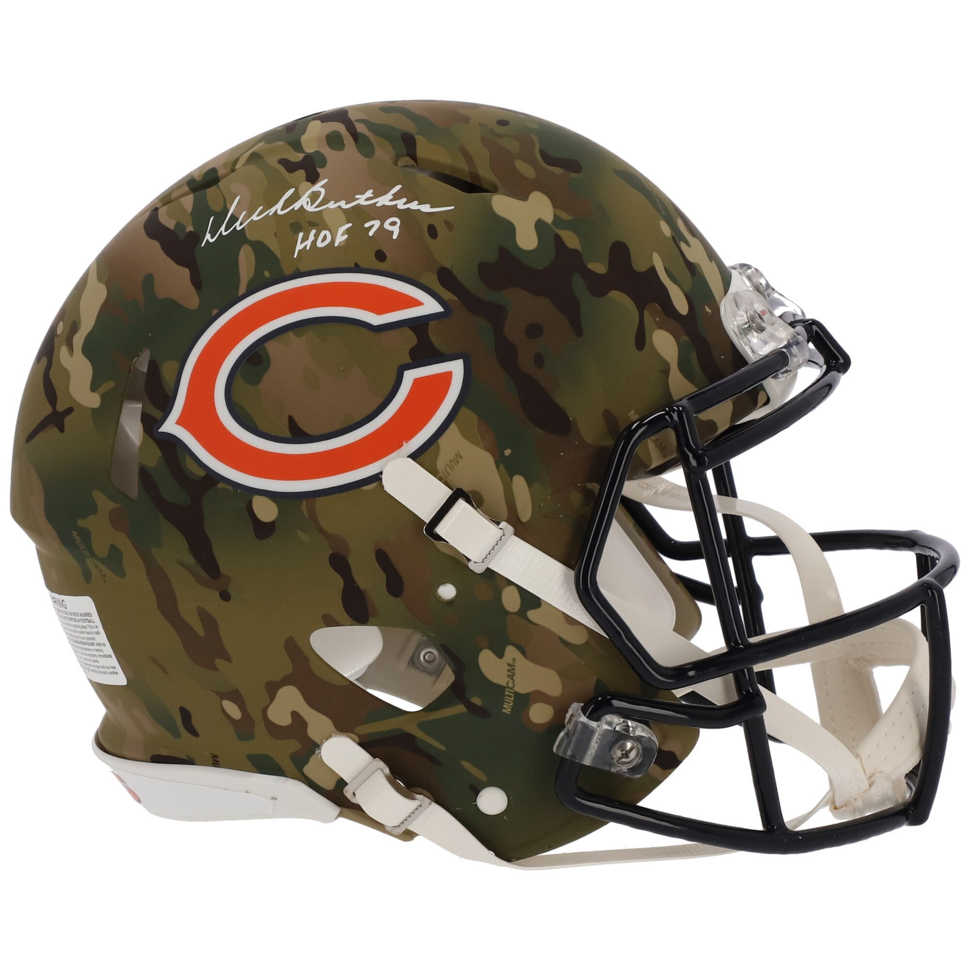 Dick Butkus Chicago Bears Autographed Riddell Speed CAMO Alternate Speed Authentic  Helmet with 'HOF 79' Inscription 