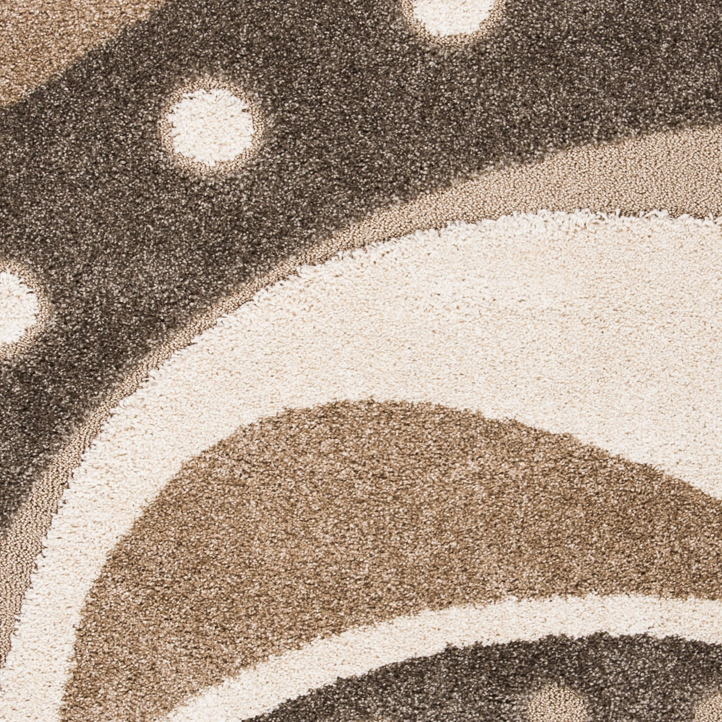 SAFAVIEH Florida Laidley Geometric Shag Area Rug, Brown/Ivory, 4' x 6'