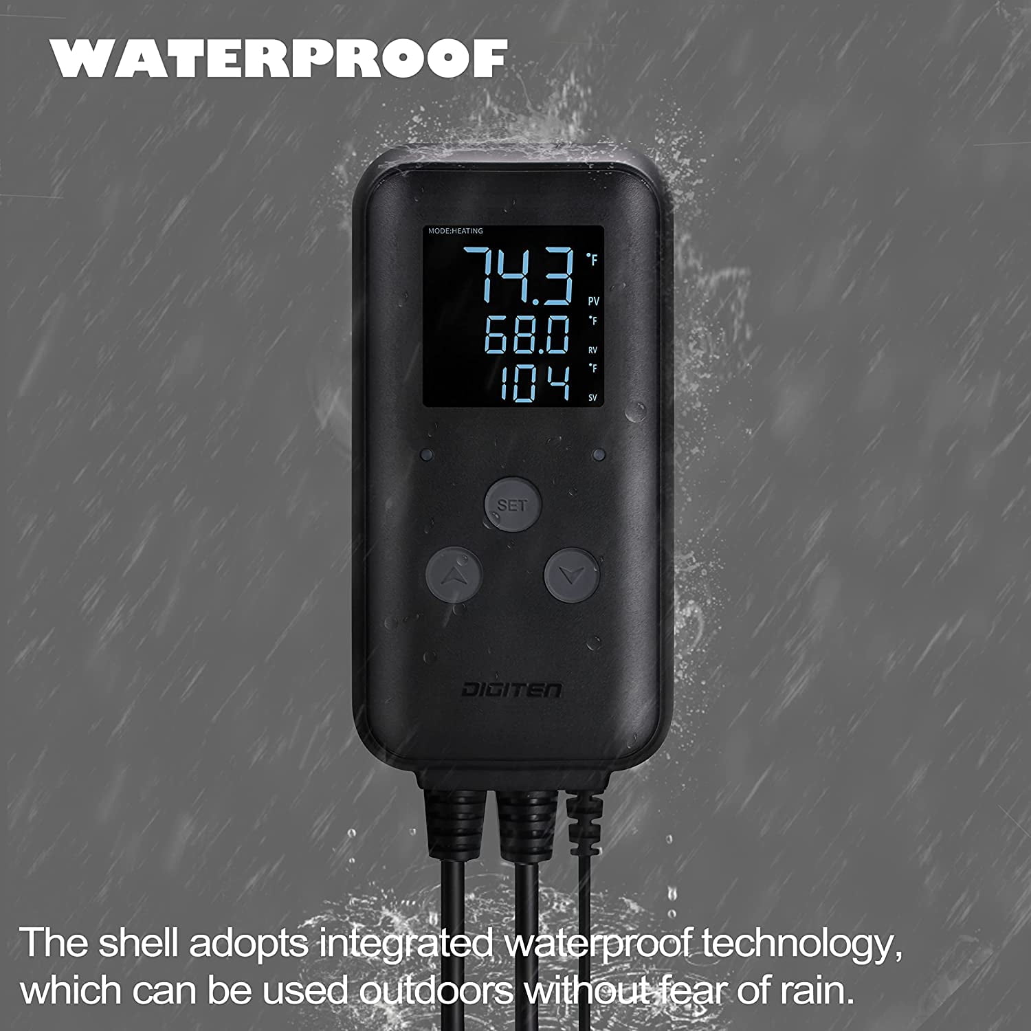 Waterproof Temperature Controller Digital Thermostat for Home Brewing Fermentation Breeding Incubation Greenhouse Terrarium, Heating & Cooling Outlet Temperature Controller 110V 10A 1100W