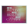 thumbnail image 2 of Fitness Cutting Board, Typographic Design with Be Active Be Healthy Be Happy Words, Decorative Tempered Glass Cutting and Serving Board, Large Size, Fuchsia White Peach, by Ambesonne, 2 of 5