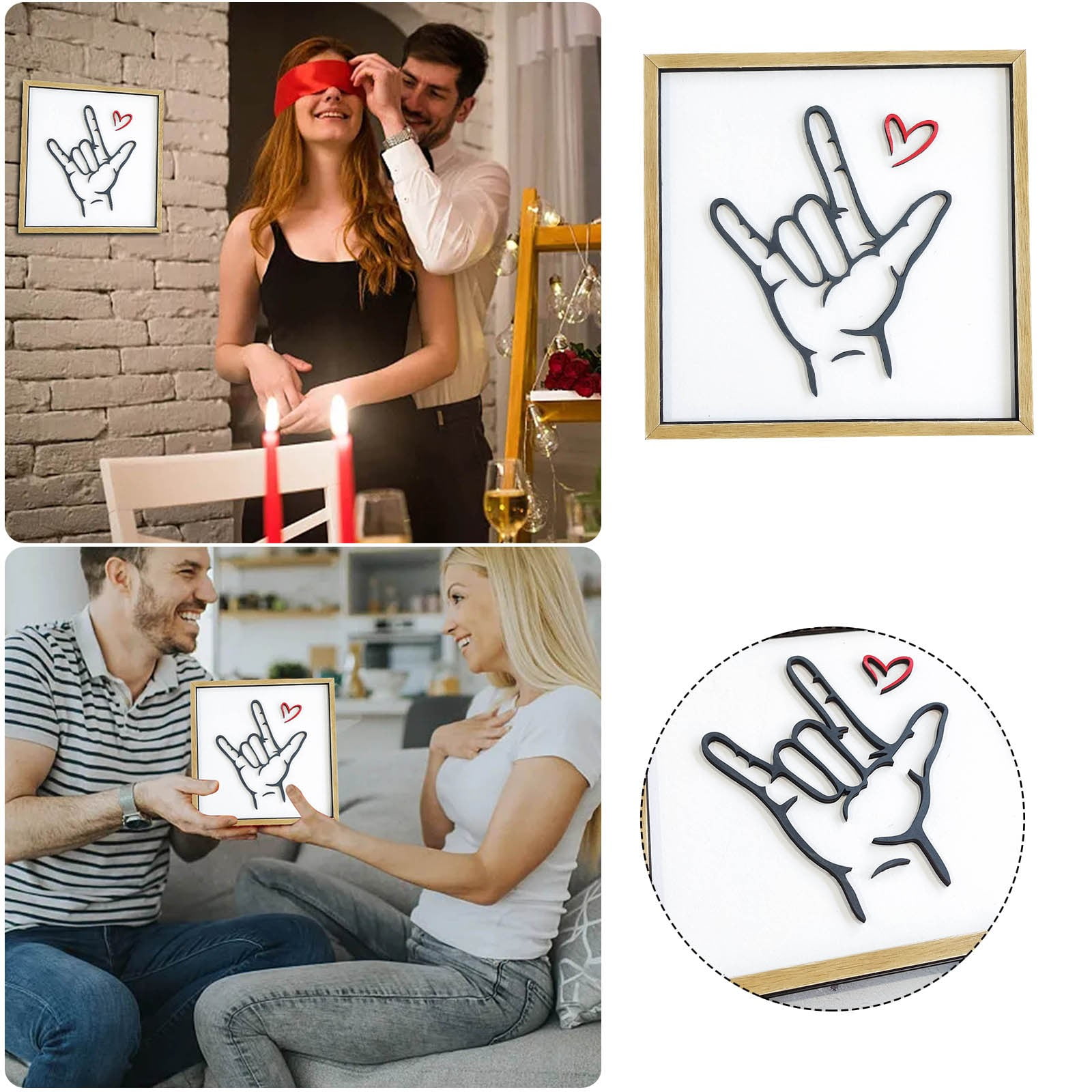 I Love You Sign Language Decor - Wooden Wall Art, Valentine's Day