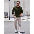 thumbnail image 3 of COOFANDY Long Sleeve Polo Shirts for Men Knit Polo Sweater Lightweight Ribbed Pullover Sweater, 3 of 6