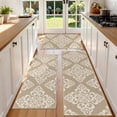 thumbnail image 4 of Vaukki Kitchen Rugs Set of 3, Moroccan Non Slip Machine Washable Kitchen Floor Mats, Heavy Duty Low Profile for Sink Laundry, Beige, 4 of 12