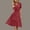Wine, variant on Hvot&aat Women's Summer Polka Dots Dress Lantern Short Sleeve V-Neck Tie Waist Sundress A-Line Flowy Midi Dresses