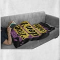 thumbnail image 6 of Fitness Soft Flannel Fleece Throw Blanket, Fitness Motivation Words Excuses Dont Burn Calories Modern Design, Cozy Plush for Indoor and Outdoor Use, 50" x 70", Lilac Yellow Black, by Ambesonne, 6 of 6