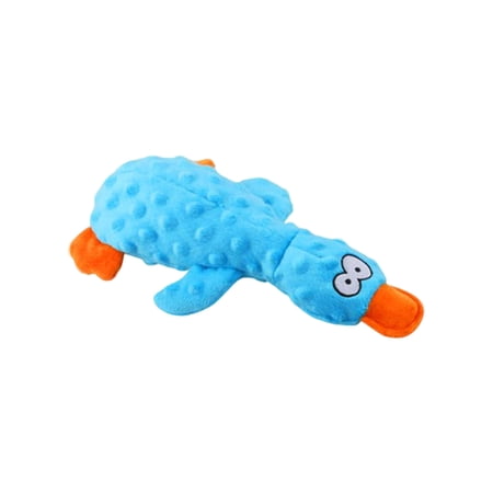 Mellow Calming Duck Dog Toy Durable Plush Chew Toy with Quack Sound for Dogs Teeth Stuffed Interactive Toys for Indoor Puppies and Senior Pups Blue