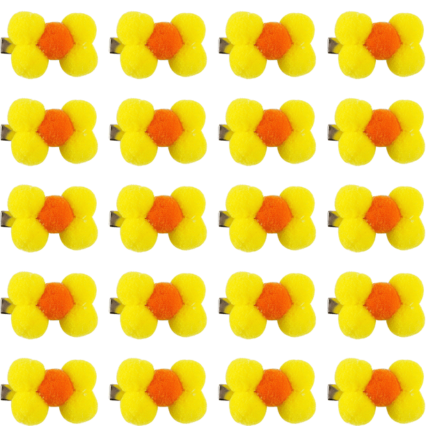 Paquete de 20 pinzas para el pelo con lazo para cachorros, pinzas para el pelo Yorkie, pinzas para el pelo para perros y flores, accesorios para el pelo para mascotas MFZFUKR CPB-DE-LYY2167-1