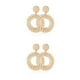 thumbnail image 2 of Aretes Circulares Hoja Cobre Sonducket Articulos Trenzados Rattan Boho Blanco, 2 of 6