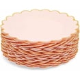 thumbnail image 5 of Pink Plastic Plates for Party, 50-Pack - 9 in Pink & Gold Glossy Scalloped Edge - Disposable Heavy-Duty Fancy Plates for Birthday & Baby Shower, 5 of 6
