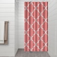 thumbnail image 3 of Small Stall Narrow Shower Curtain 36"W x 72"L – Tropical Bohemian Leaves, Mid-Century Abstract Boho Botanical Bathroom Decor, Vintage Floral Palm Leaf Pattern, Rustic Tribal Folk Style, 3 of 5