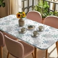 thumbnail image 3 of Green Snowflake Christmas Table Cloths for 6 Foot Rectangle Tables, Xmas Snowflake Patio Waterproof Elastic Fitted Tablecloths, Washable Rectangular Table Cover for Camping, 3 of 8