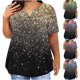 thumbnail image 1 of Fiudx Camisetas para Mujer Blusas de Talla Grande para Mujer, Blusa con Cuello En V, Blusa Informal Holgada de Manga Corta de Verano, 1 of 6