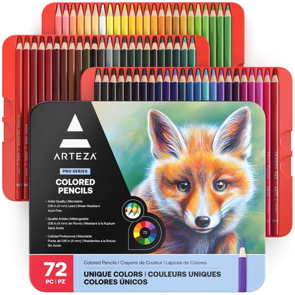 Arteza Professional Vibrant Colored Pencils, 72 Count, Assorted Colors