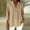 Khaki women casual button down blouse a1, variant on Women's Casual Collard Button Down Blouse 3/4 Sleeve Open Front Solid Tunic Top Spring Fall Dressy Work Shirt Vacation Outfits, Red 2XL