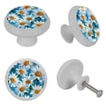 thumbnail image 4 of Daisy Round Glow-in-the-Dark Door Knobs 4-Pack with Screws - Fluorescent Drawer Pulls for Cabinets, Wardrobes, Dressers - Furniture Decor with Cabinet Knob Design, 4 of 6