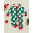 thumbnail image 2 of Suealasg Baby Boy Girls Pajamas Rompers Newborn Christmas Clothes Long Sleeve Santa Claus Print One-Piece Pajamas Infant Zip-Up Footless Pjs Full Length Jumpsuits, 2 of 7