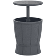thumbnail image 1 of Outsunny Table de Bar Extérieur Frais, Table d'Appoint Glacière de Patio 11 Gallons, Gris, 1 of 10