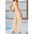 thumbnail image 2 of Womens Summer One Piece Sleeveless Mock Neck Wide Leg Pants Rompers With Pockets, 2 of 17