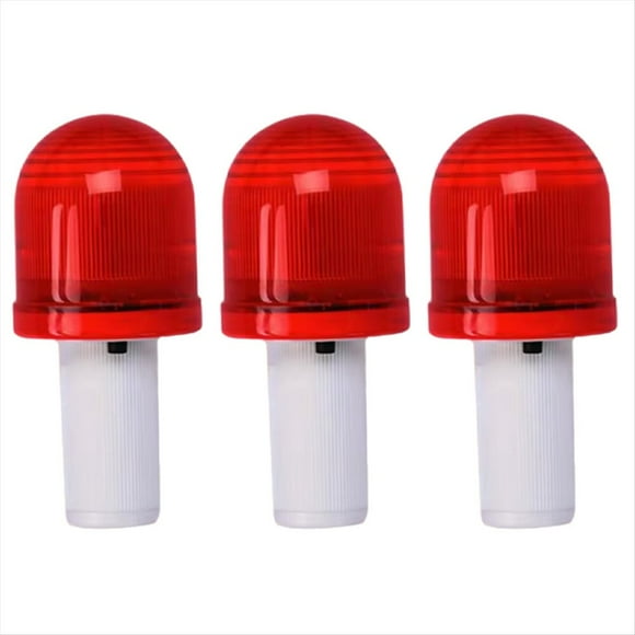 Bright LED Road Hazard Skip Light Flashing Safety Cone Topper Warning Light Road Block Lamp Emergency Traffic Light,3 x Warning Lights,Red & White