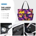 thumbnail image 2 of Wukai Purple Flower Print Zipper Bag,large Beach Tote Bag,Waterproof Sandproof Bag,Grocery and Picnic Tote Travel Bag, 2 of 5