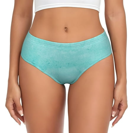 Sikiie Blue And Turquoise Women s High Waisted Cotton Underwear Soft Breathable Panties Stretch Briefs Seamless Ladies Panties-Medium