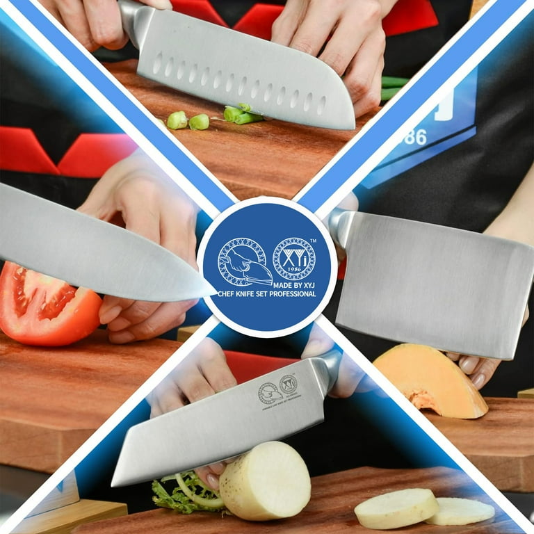 XYJ Chef Knife Professional Set with Bag,Cleaver Butcher Knife for