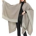 thumbnail image 4 of YWDJ Shawl Wrap Women Autumn Fashion Pashmina Shawl Wrap Cape Sweater Knitting Cardigan Scarf Khaki M, 4 of 7