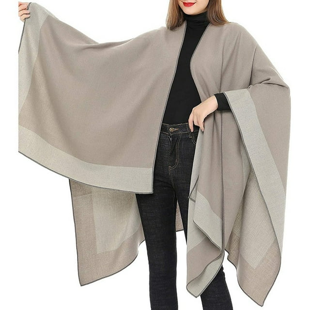 Mode Automne Femmes Pashmina Châle Cape Pull Tricoté Cardigan Foulard