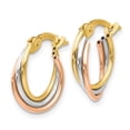 thumbnail image 2 of Finest Gold 14K Tri-Color Twisted Hoop Earrings, 2 of 4