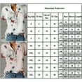 thumbnail image 3 of Summer Women Shirt V Neck Half Sleeve Vintage Boho Floral Print Loose Top, 3 of 4