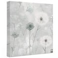 thumbnail image 2 of Ships Next Day Canvas Wall Art 8"x8", White Green Dandelion Wood Framed Canvas Print Painting, Grey Floral Leaves Ready to Hang Small Picture Wall Decor for Home Bathroom Nursery Kitchen, 2 of 9