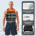 thumbnail image 3 of Owntop Adult Life Jacket Swim Vest,Flotation Buoyancy Aid Safety Jacket with Adjustable Buckle for Swimming Surfing Boating Kayaking,Orange Gray, 3 of 8