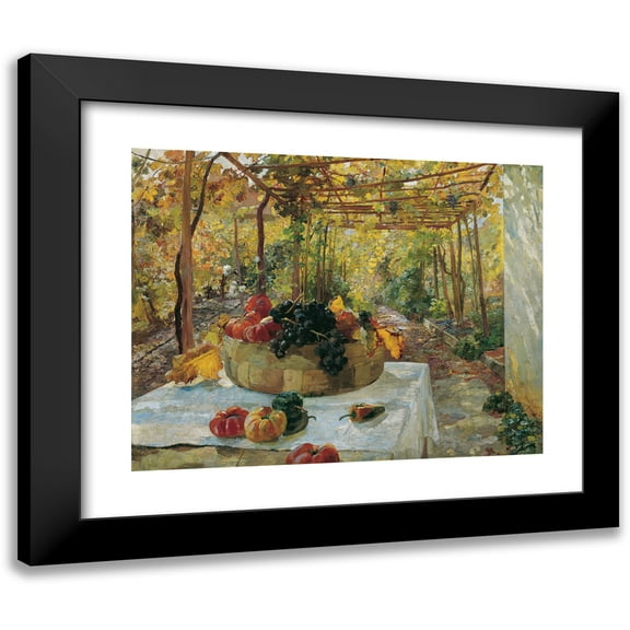 Marie Egner 14x12 Black Modern Framed Museum Art Print Titled - In Der Pergola (1910)
