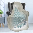 thumbnail image 4 of Christmas Soft Flannel Fleece Throw Blanket, Merry Xmas Themed Fir Tree with Ornate Tree Topper and Baubles, Cozy Plush for Indoor and Outdoor Use, 60" x 80", Mint Green Slate Blue, by Ambesonne, 4 of 5